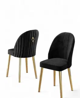 Sada židlí (6 kusů) Mara - Black, Gold