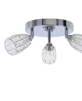 Stropní lampa Shiba chrom, plafond 3x15W g9, stínidlo transparentní