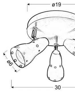 Stropní svítidlo plafond 3x40W E14 bílé