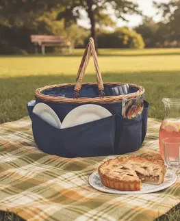Proutěný piknikový koš pro 2 osoby s termoboxem, 40 x 30 x 21 cm, 2,17 kg