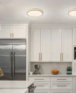 LED stropní svítidlo bílé + dřevěná lampa Gandava 24W 4000K