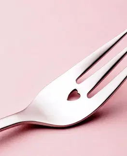 Vidlička na moučník se srdíčkem 6 ks sada – Love Cutlery - 116605