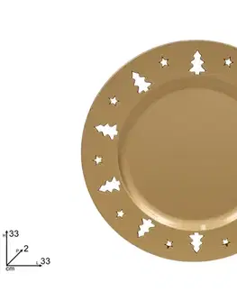 PROHOME - Podložka 33cm vánoční zlatá