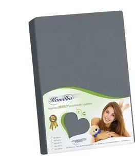 Bellatex Jersey prostěradlo Kamilka tmavě šedá, 90 x 200 cm