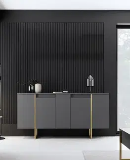 Konzolový stolek Luxe - Anthracite, Gold