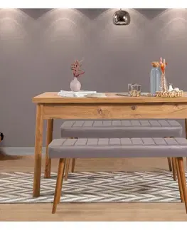Jídelní set se stolem a lavicí (3 kusy) Costa 0701 - Atlantic Pine, Soho Grey