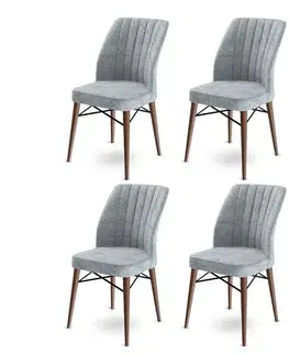 Sada jídelních židlí Flex Grey and Brown, 4 ks