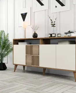 Konzolový stolek Milan 160 - Walnut, Cream