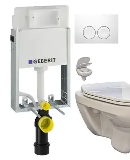 GEBERIT KOMBIFIXBasic vč. bílého tlačítka DELTA 21 + WC bez oplachového kruhu Edge + SEDÁTKO 110.100.00.1 21BI EG1
