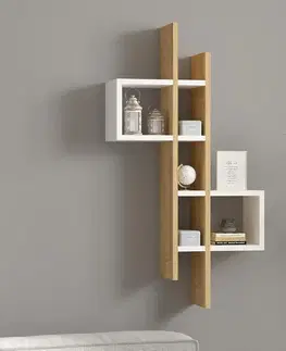 Nástěnná police Emse - Sapphire Oak, White