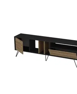 TV stolek Mistico (180) - Walnut, Black