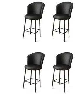 Bar Stool Set (4 Pieces) Uras - Black