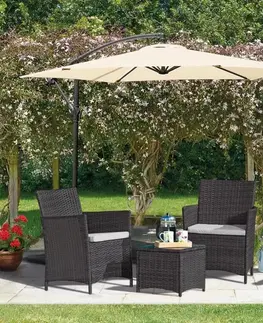 Avenberg Ratanový set Veneto, černá/šedá