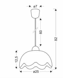 Závěsná lampa Pansy 25 1x60W e27 bílé stínidlo