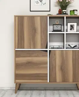 Víceúčelová skříňka Pulse - Walnut, White