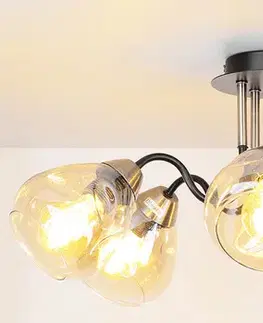 Stropní lampa černá/zlatá kouřová 5xE27 Unica