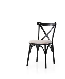 Sada jídelních židlí Ekol Cream and Black, 2 ks