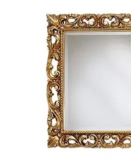 Estila Luxusní nástěnné barokní zrcadlo Emociones se zdobeným zlatým obdélníkovým rámem 95cm