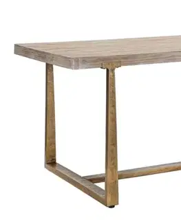 Estila Venkovský obdélníkový masivní jídelní stůl Raner v hnědé barvě s hranatými nožičkami s vintage efektem vymývané barvy 180 cm