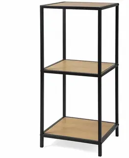 Kovový regál LOFTY Tower 3 OAK, 83 x 35 cm