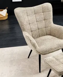 Křeslo IKAROS bouclé Dekorhome