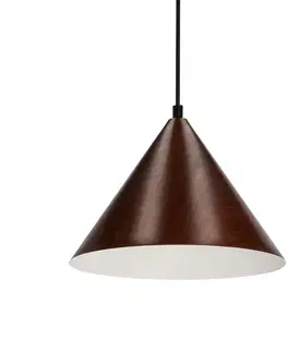 Závěsná lampa Dunca 25, černá, stínidlo 1x40, E27, tmavý ořech