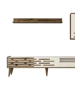 TV stěna / Sestava pod TV Valensiya - Walnut, Cream