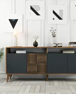 Skříňka Milan 2 Walnut and Anthracite