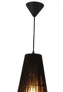Černá dřevěná prolamovaná závěsná lampa Osaka Ledea