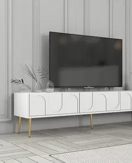 TV stolek Lyon 43 - White, Gold