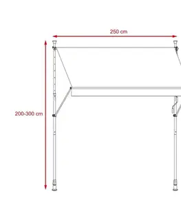 Balkónová markýza Apollo 250 cm, šedá, 250 cm