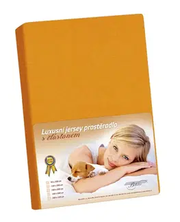Bellatex Jersey prostěradlo s elastanem oranžová, 90 x 200 cm