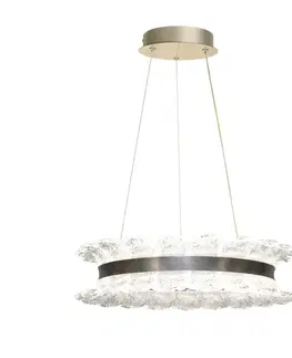 TOLOSA lampa wisząca satyna nikiel 30W LED 3000, 4500,6500K kryształki bezbarwne