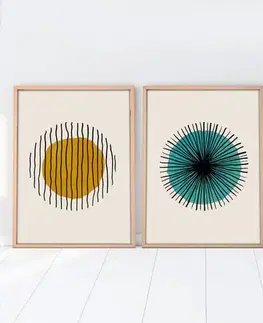 Dekorativní rámovaný obraz z MDF (3 kusy) Huhu12 - 50 x 35