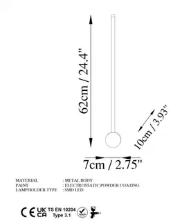 Nástěnné svítidlo Sword - 13480, černá