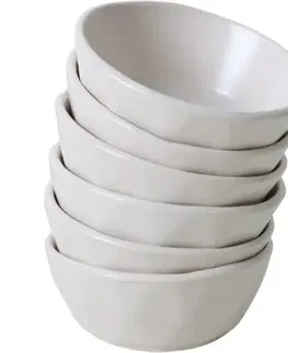 Sada 6 kameninových misek Facetta 12 cm, krémová