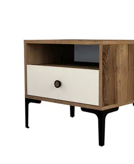 Noční stolek Lizbon Walnut Cream