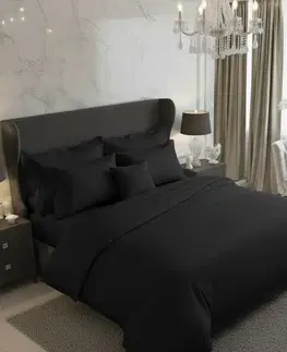 Kvalitex Saténové povlečení Luxury Collection černá, 140 x 220 cm, 70 x 90 cm