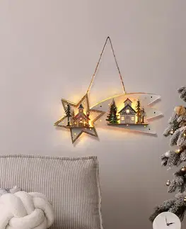Solight LED vánoční kometa, 10x LED, 30 cm, 2x AA