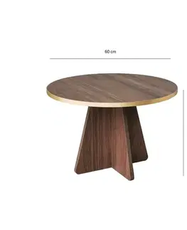 Konferenční stolek Mushroom - Gold, Walnut v2