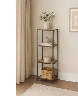 Kovový regál LOFTY Tower 4, 120 x 35 cm