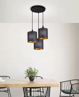 Závěsná lampa černá deska 3xE14 dlouhá