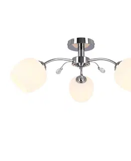 Stropní lampa Estar chromová, E27, bílé stínidlo