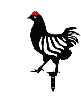 Sada dekorativních kovových doplňků na zahradu Chicken Family 4