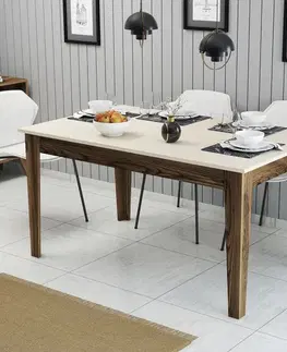 Jídelní stůl Milan 517 - Walnut, Cream