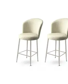 Sada barových židlí Alte Beige and Chrome, 2 ks, 2 ks