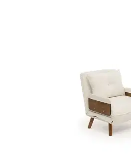 Rozkládací křeslo Cosmo Single - Teddy Fabric-White