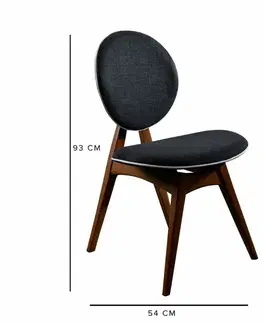 Sada jídelních židlí Touch Anthracite and Walnut, 2 ks