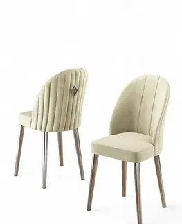 Sada židlí (6 kusů) Mara - Cream, Chrome