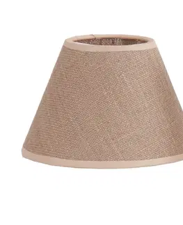 Estila Designové etno kulaté stínítko Pinza v naturální světle hnědé barvě s výrazným tkaním 16 cm